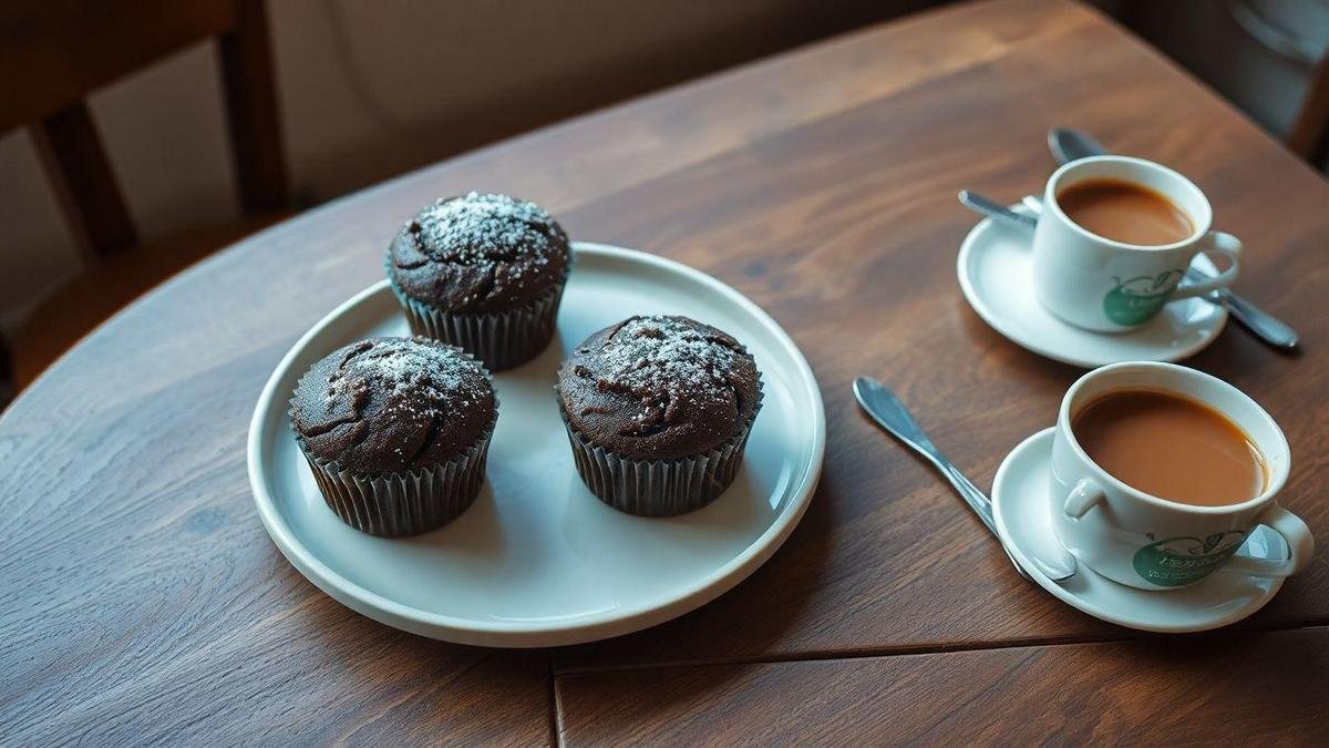 Muffin de chocolate simples para os amantes de doce