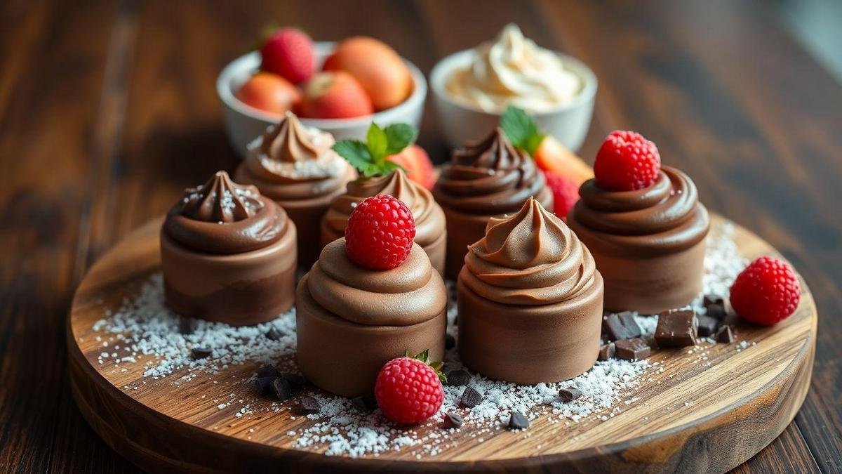Sobremesas geladas com chocolate
